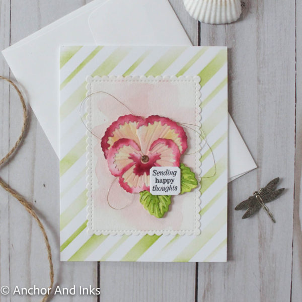 Sending Happy Thoughts Pansy Flower Card
