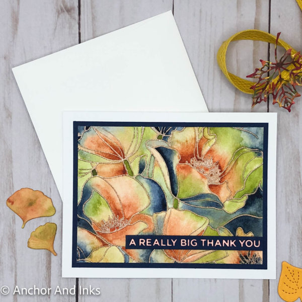 Fall Poppies Thank You Card