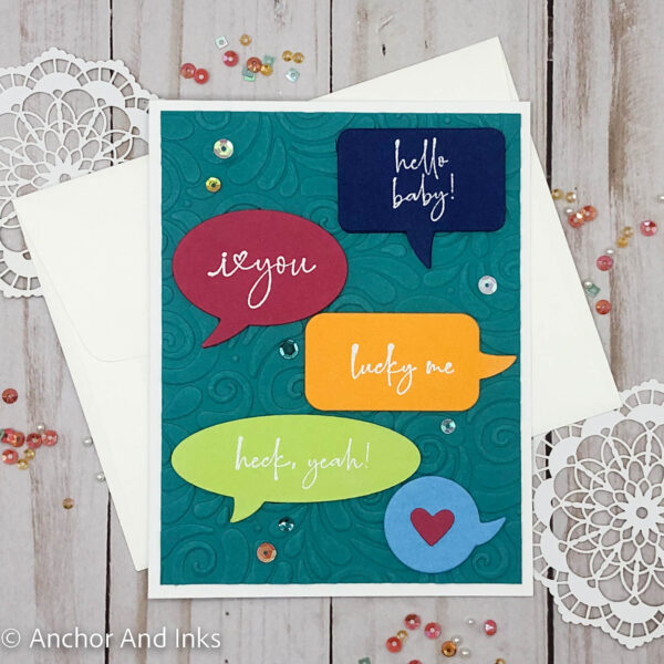valentine card with a comical text conversation between partners - married or otherwise - about their love for one another