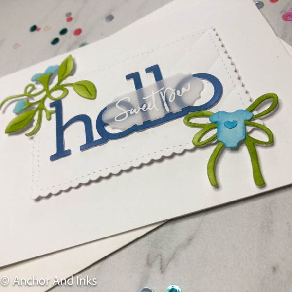 sweet pea card blue