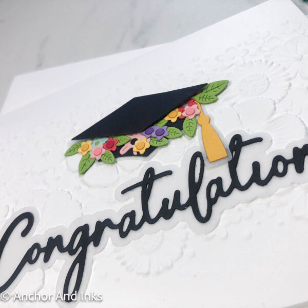 congratulations floral graduation cap card