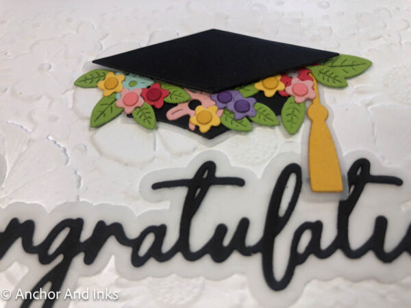 congratulations floral graduation cap card