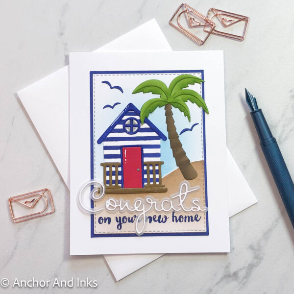 beach hut new home congrats card