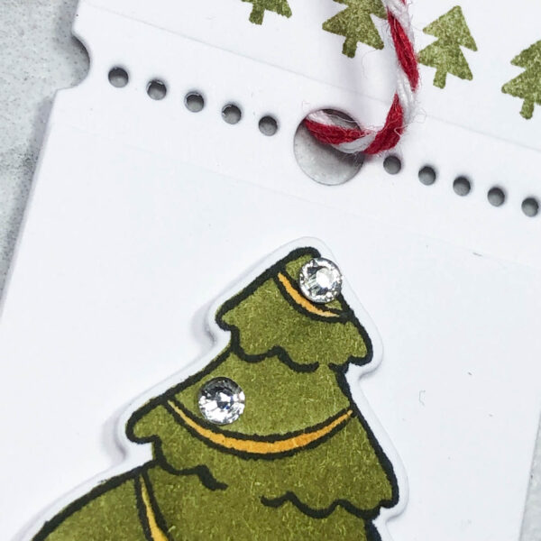 holiday tree ticket tag up close