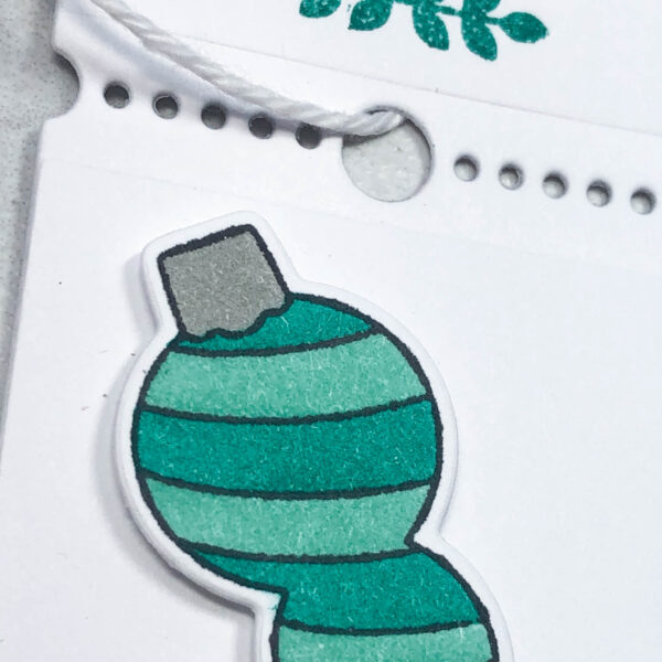 holiday ornament ticket tag up close