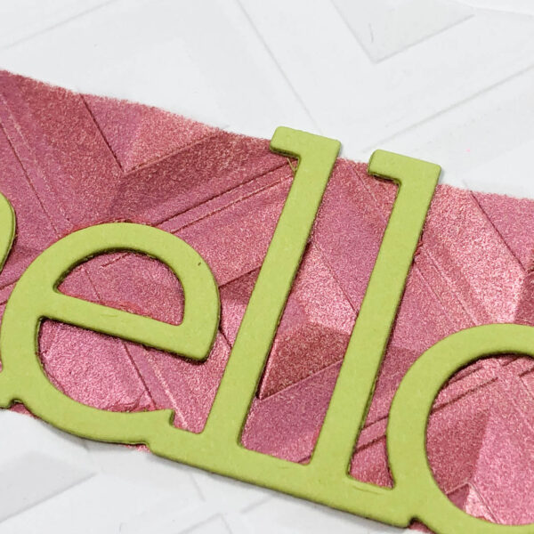 shimmery hello stationery set detail