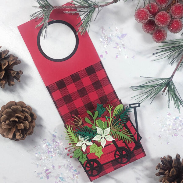 buffalo check holiday pocket bottle tag