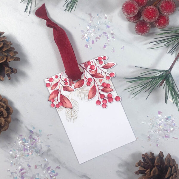 foiled berry holiday tag