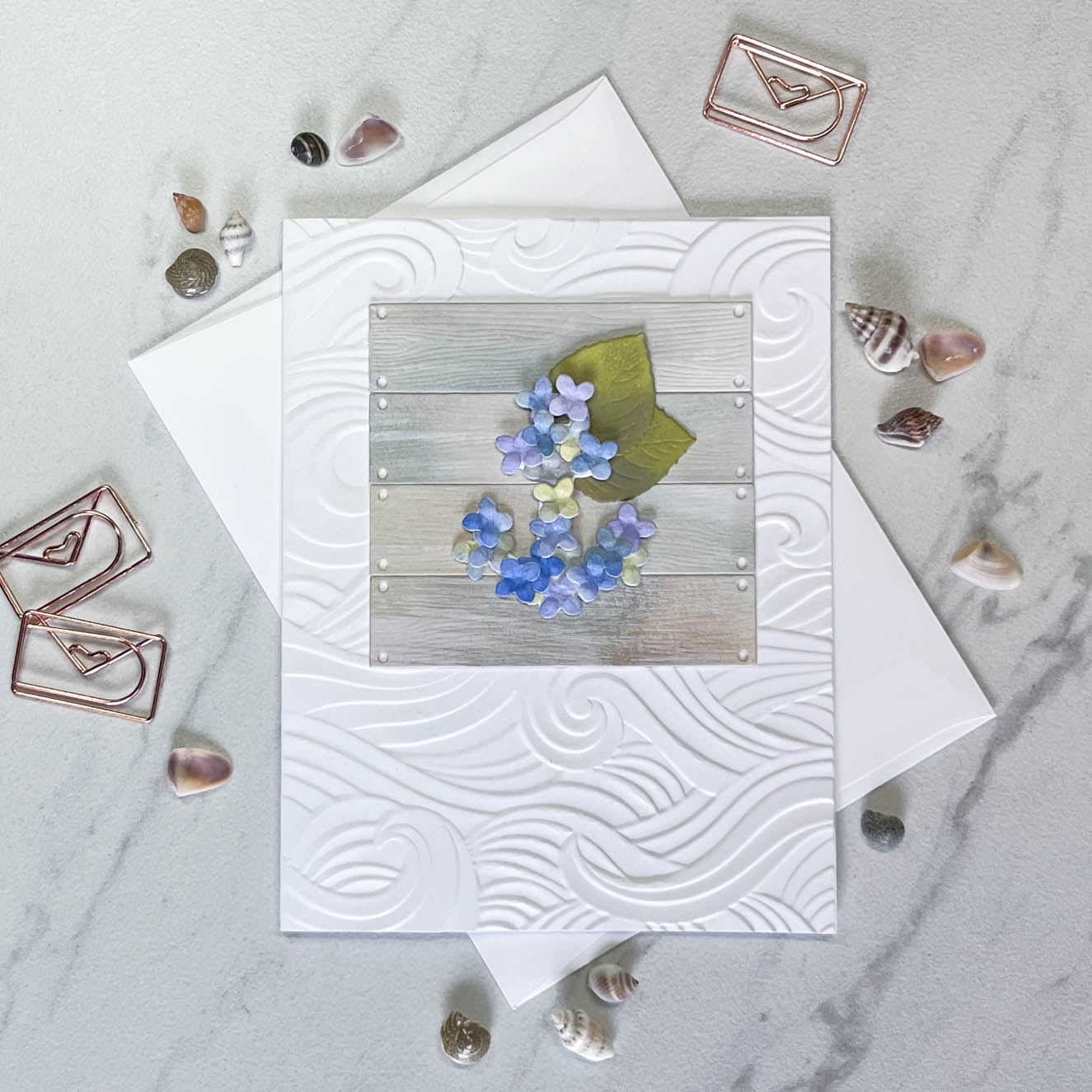 Hydrangea Anchor Stationery Set of 8 • Anchor And Inks